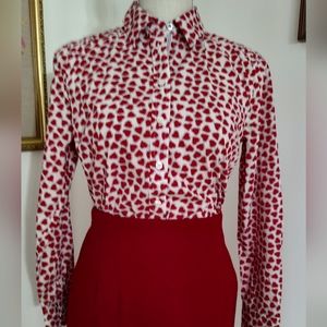 Talbots new without tags heart button up